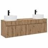 vidaXL Ensemble d'armoire de salle de bain 3 pc Ch&ecirc;ne artisanal