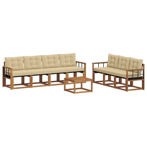 vidaXL Ensemble de canap&eacute;s d'ext&eacute;rieur 8 pcs Naturel et Beige