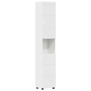 vidaXL Ensemble d'armoire de salle de bain TULUM Blanc brillant