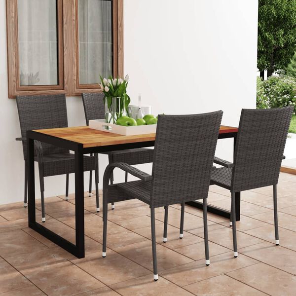 vidaXL Ensemble &agrave; manger de jardin 5 pcs Marron