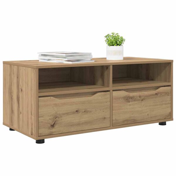 vidaXL Meuble TV Ch&ecirc;ne artisanal 100 x 48 x 43 cm Bois d'ing&eacute;nierie