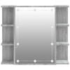 vidaXL Armoire &agrave; miroir avec LED Sonoma gris 70x16,5x60 cm