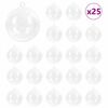 vidaXL Ensemble de Boules de No&euml;l 25 pc Transparent &Oslash; 10 cm Plastique