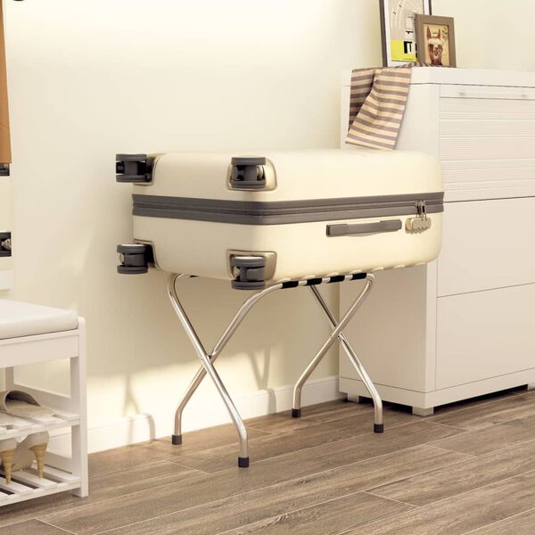 vidaXL Porte-bagages Noir et argent&eacute; 56x40x49 cm