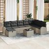 vidaXL Ensemble de canapé de jardin 9 pcs Gris clair Poly rotin