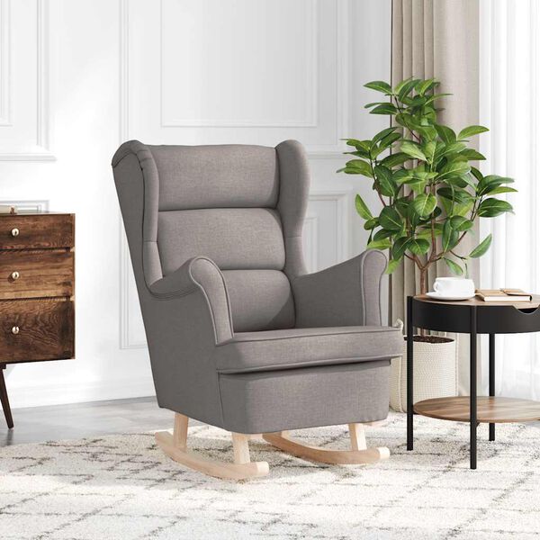 vidaXL Chaise &agrave; bascule taupe 74x90x102 cm tissu