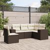 vidaXL Salon de jardin avec coussins 5 pcs marron r&eacute;sine tress&eacute;e