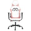 vidaXL Chaise de jeu avec repose-pied Blanc et rose Similicuir