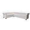 vidaXL Canap&eacute; d'angle Chesterfield 6 places en similicuir blanc