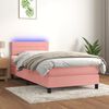 vidaXL Sommier &agrave; lattes de lit avec matelas et LED Rose 90x190 cm