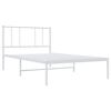 vidaXL Cadre de lit m&eacute;tal sans matelas avec t&ecirc;te de lit blanc 90x190cm
