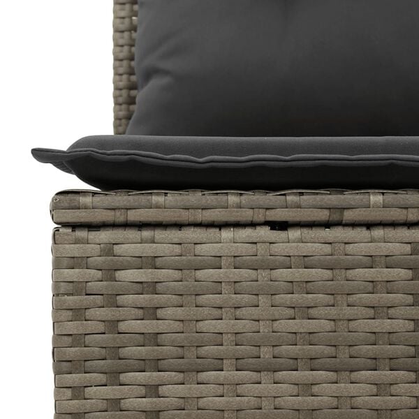 vidaXL Salon de jardin 6 pcs avec coussins gris r&eacute;sine tress&eacute;e