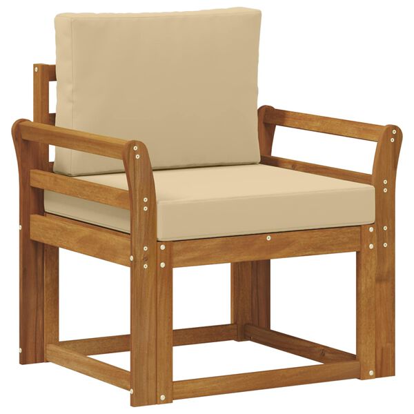 vidaXL Canap&eacute; d&rsquo;ext&eacute;rieur Bois d'acacia massif et polyester Naturel