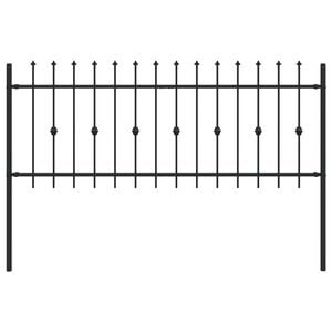 vidaXL Cl&ocirc;ture &agrave; Pointe ASTEN 200 x 130 cm Acier enduit de poudre Noir