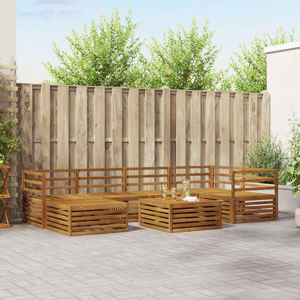 vidaXL Ensemble de canap&eacute;s d'ext&eacute;rieur 7 pcs Naturel