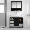 vidaXL Ensemble de mobilier de salle de bain 2 pcs Ch&ecirc;ne noir