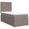 vidaXL Sommier &agrave; lattes de lit avec matelas Taupe 100x200 cm Tissu