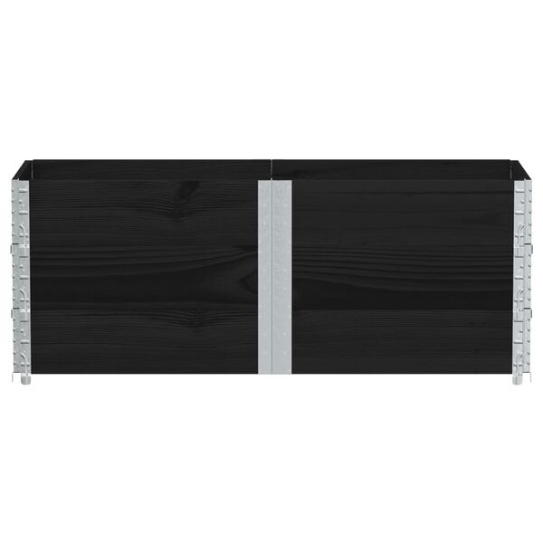 vidaXL Colliers de palette 3 pcs noir 150x50 cm bois de pin solide