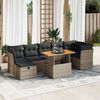 vidaXL Salon de jardin avec coussins 8 pcs gris r&eacute;sine tress&eacute;e acacia