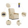 vidaXL Fauteuil inclinable de massage Cr&egrave;me Tissu