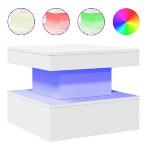 vidaXL Table basse avec lumi&egrave;res LED blanc 50x50x40 cm