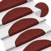 vidaXL Tapis d'escalier auto-adh&eacute;sif Poin&ccedil;on aiguillet&eacute; 15 pcs Rouge