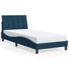 vidaXL Cadre de lit avec LED sans matelas Hanko bleu 90x190 cm velours