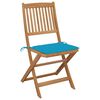 vidaXL Chaises pliables de jardin lot de 6 avec coussins Bois d'acacia