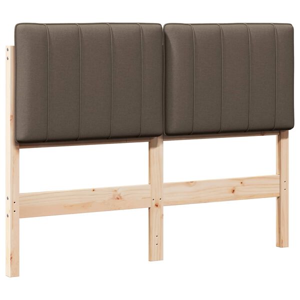 vidaXL T&ecirc;te de lit capitonn&eacute;e Marron et Taupe 120 cm Pin massif