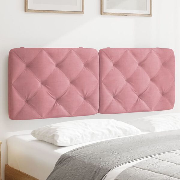 vidaXL Coussin de t&ecirc;te de lit rose 120 cm velours