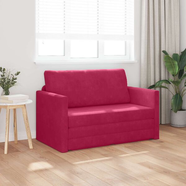 vidaXL Canap&eacute;-Lit 110cm Bordeaux Velours