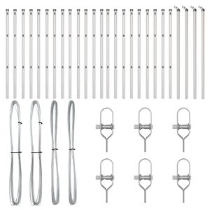 vidaXL Poteau de cl&ocirc;ture. 26 pcs Gris 3,2 x 3,2 x 100 cm