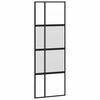 vidaXL Porte coulissante noir 76x205 cm verre tremp&eacute; aluminium
