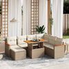 vidaXL Salon de jardin avec coussins 8 pcs beige r&eacute;sine tress&eacute;e