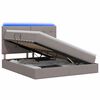 vidaXL Lit de rangement LED avec matelas Taupe 180 x 200 cm Tissu