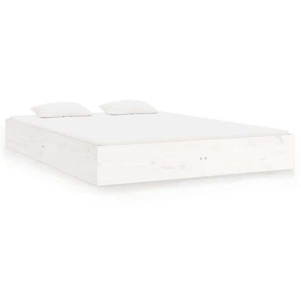 vidaXL Cadre de lit sans matelas blanc bois massif 150x200 cm