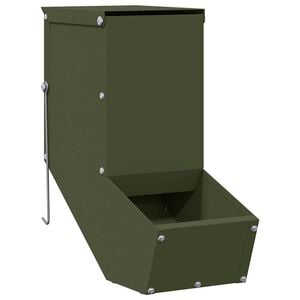 vidaXL Distributeur pour lapins Vert olive 12,5 x 26 x 28,5 cm 1 kg