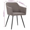 vidaXL Chaises &agrave; manger lot de 4 taupe tissu