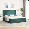 vidaXL Cadre de lit ottoman avec matelas vert foncé 160x200 cm velours