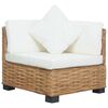 vidaXL Canap&eacute; d'angle avec coussins Rotin naturel