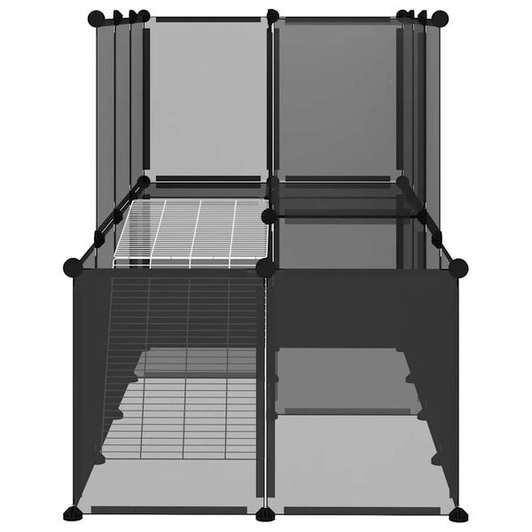 vidaXL Cage pour petits animaux Noir 142x74x93 cm PP et Acier