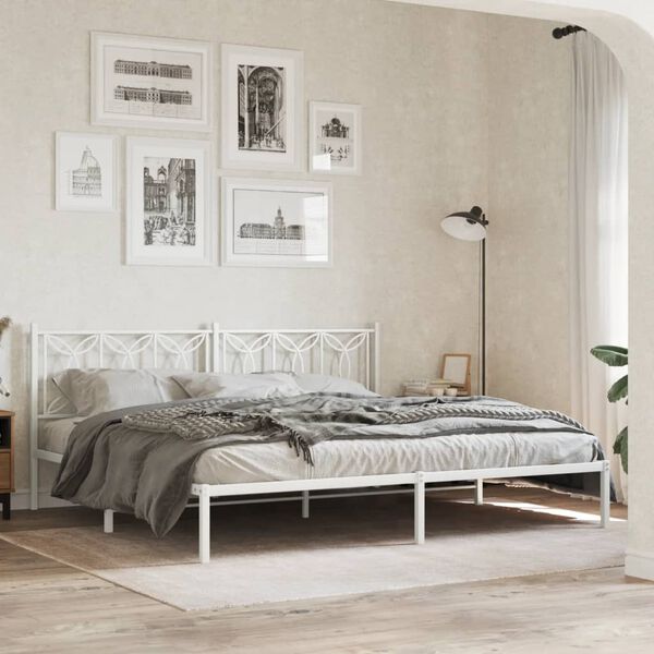 vidaXL Tête de lit métal blanc 193 cm