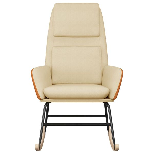 vidaXL Chaise &agrave; bascule Cr&egrave;me Tissu