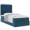 vidaXL Cadre de lit ottoman avec matelas bleu fonc&eacute; 80x200 cm velours