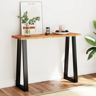 vidaXL Table console à live edge 110x35x80 cm bois d'acacia solide