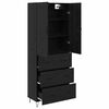 vidaXL Haut Armoire 2 pcs Ch&ecirc;ne noir Bois d'ing&eacute;nierie et verre