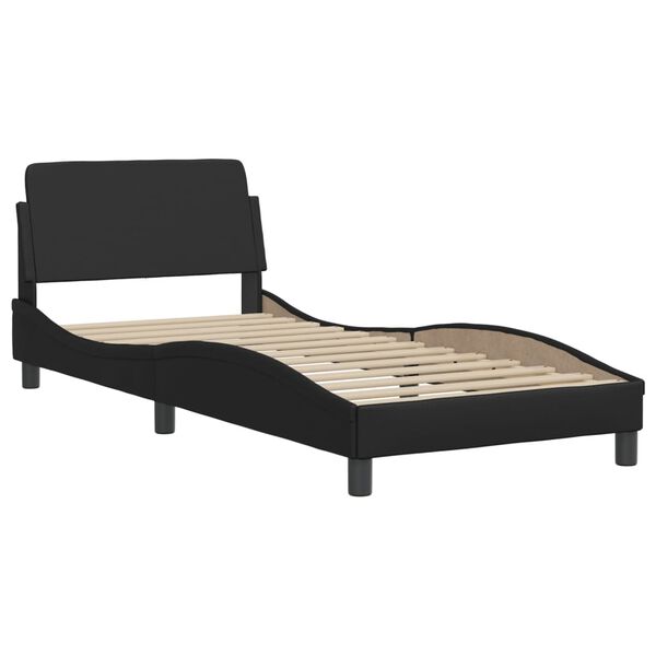vidaXL Lit avec matelas Dover noir 90x190 cm similicuir