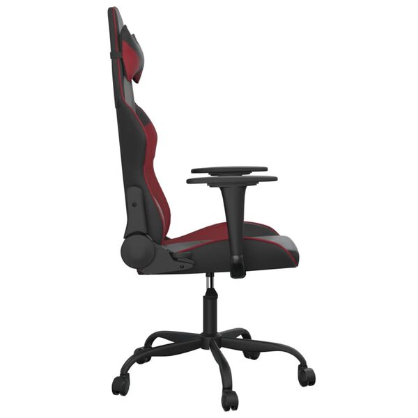 vidaXL Chaise de jeu de massage Noir et rouge bordeaux Similicuir
