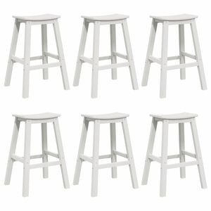 vidaXL Ensemble de bar de jardin 6 pc Blanc HDPE