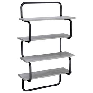 vidaXL &Eacute;tag&egrave;re murale &agrave; 4 niveaux Sonoma gris 60 x 24,5 x 104 cm